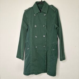 American Eagle Outfitters Green Cotton Long Jacket Size M